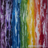 Fluid acrylic painting. Rainbow colors straight up and down with streaks of white throughout.