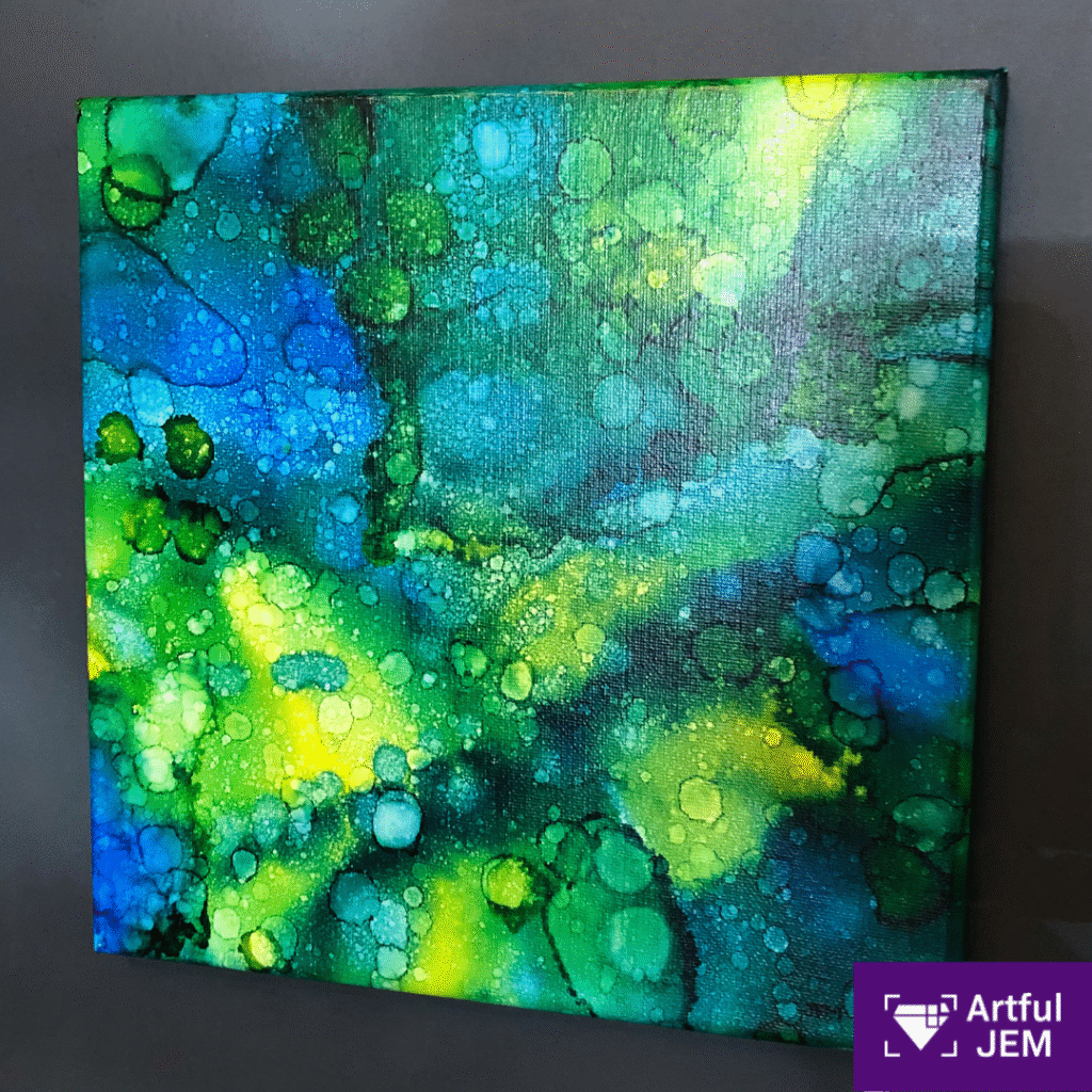 Artful JEM_alcohol inks on canvas